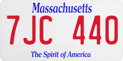 MA license plate 7JC440