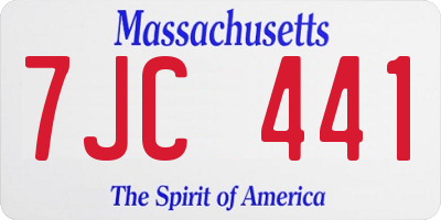 MA license plate 7JC441