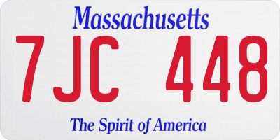 MA license plate 7JC448