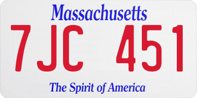 MA license plate 7JC451