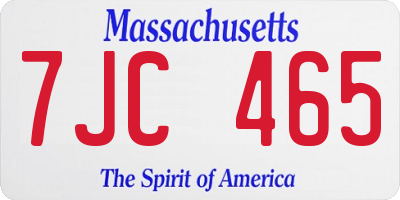 MA license plate 7JC465