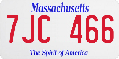 MA license plate 7JC466