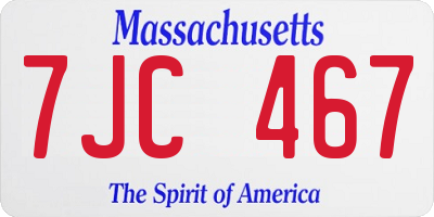 MA license plate 7JC467