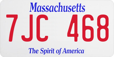 MA license plate 7JC468