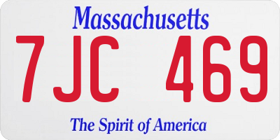 MA license plate 7JC469