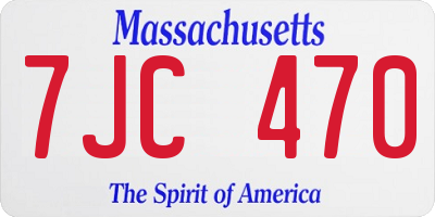 MA license plate 7JC470