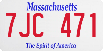 MA license plate 7JC471