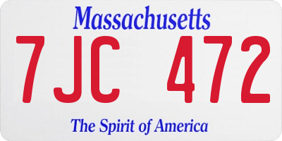 MA license plate 7JC472