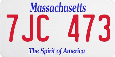MA license plate 7JC473