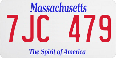 MA license plate 7JC479