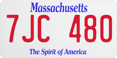 MA license plate 7JC480