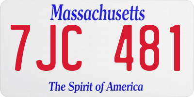 MA license plate 7JC481