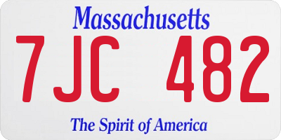 MA license plate 7JC482