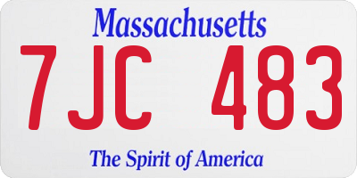 MA license plate 7JC483
