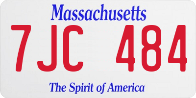 MA license plate 7JC484
