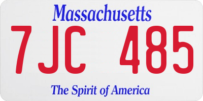 MA license plate 7JC485