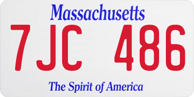 MA license plate 7JC486