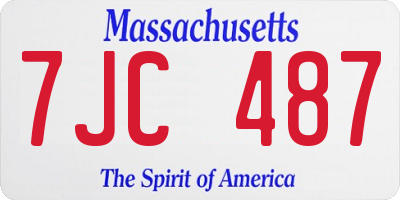 MA license plate 7JC487