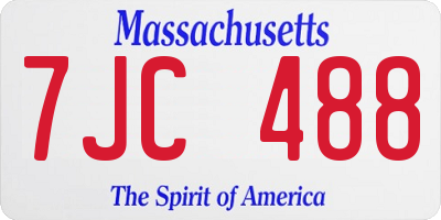 MA license plate 7JC488