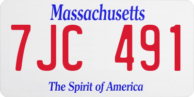MA license plate 7JC491