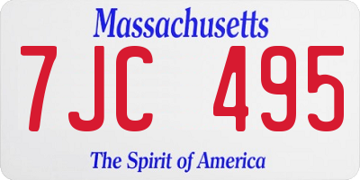 MA license plate 7JC495