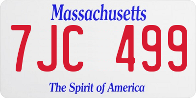 MA license plate 7JC499