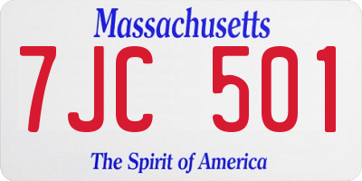 MA license plate 7JC501