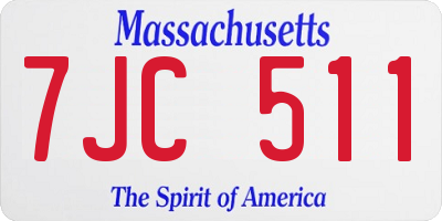 MA license plate 7JC511