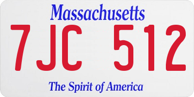 MA license plate 7JC512