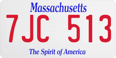 MA license plate 7JC513