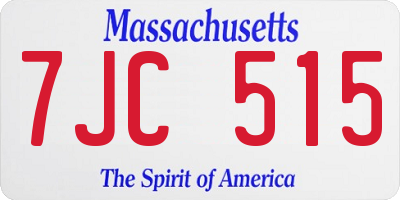 MA license plate 7JC515