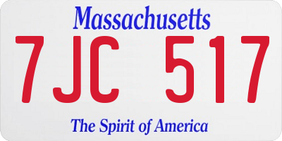 MA license plate 7JC517