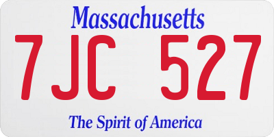 MA license plate 7JC527