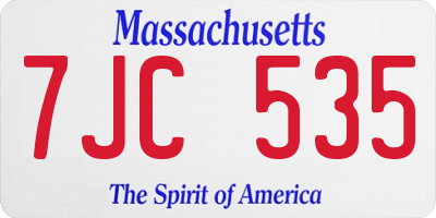 MA license plate 7JC535