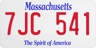 MA license plate 7JC541