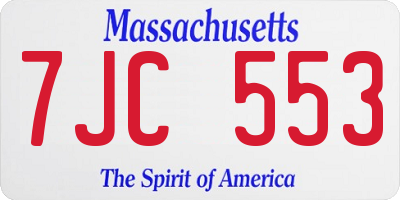 MA license plate 7JC553