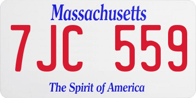 MA license plate 7JC559