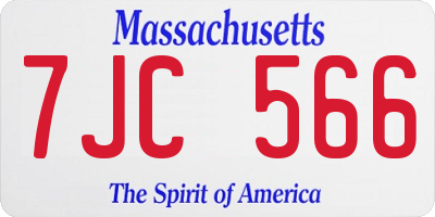 MA license plate 7JC566