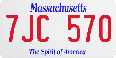 MA license plate 7JC570