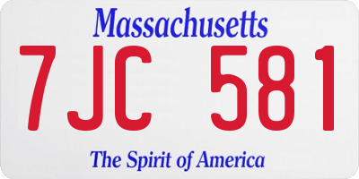 MA license plate 7JC581