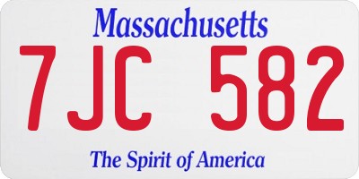 MA license plate 7JC582