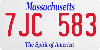 MA license plate 7JC583