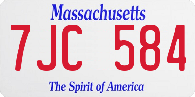 MA license plate 7JC584