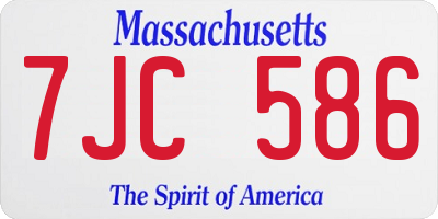MA license plate 7JC586