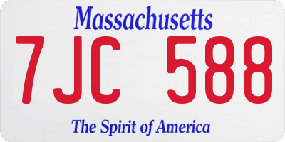 MA license plate 7JC588