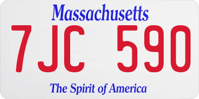 MA license plate 7JC590