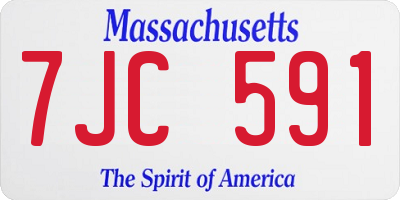 MA license plate 7JC591