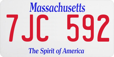 MA license plate 7JC592