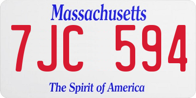 MA license plate 7JC594