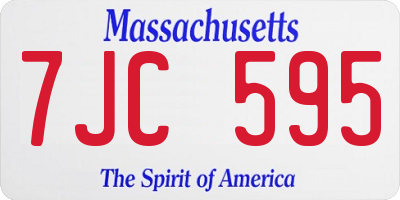 MA license plate 7JC595